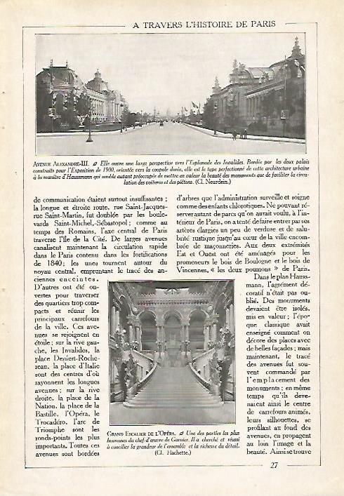 LAMINA 3934: PARIS. AVENIDA ALEXANDRE III
