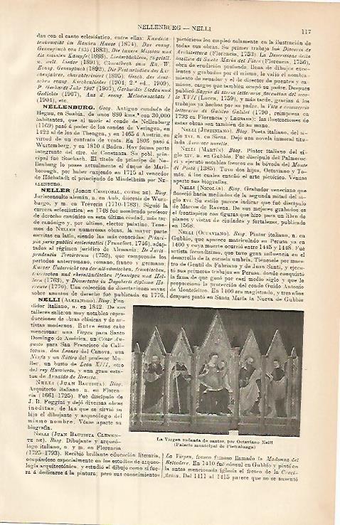 LAMINA ESPASA 9384: La Virgen rodeada de santos por Nelli