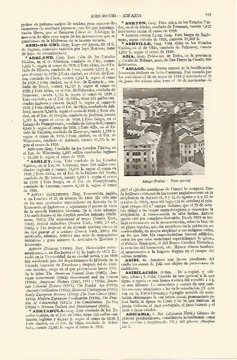LAMINA ESPASA 10898: Vista parcial de Asiago Italia