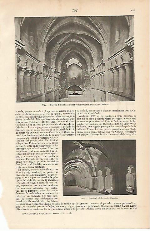LAMINA ESPASA 12082: Catedral de Tuy Pontevedra