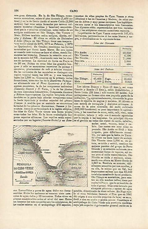 LAMINA ESPASA 14610: Mapa de la peninsula de Cabo Verde