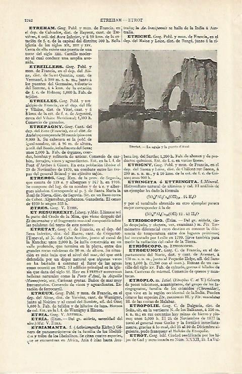 LAMINA ESPASA 16415: Puerta de Aval en Etretat Francia