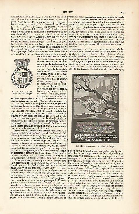 LAMINA ESPASA 12027: Publicidad turistica de Aragon