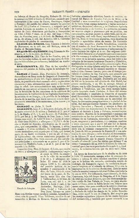 LAMINA ESPASA 17153: Escudo de Sahagun Leon