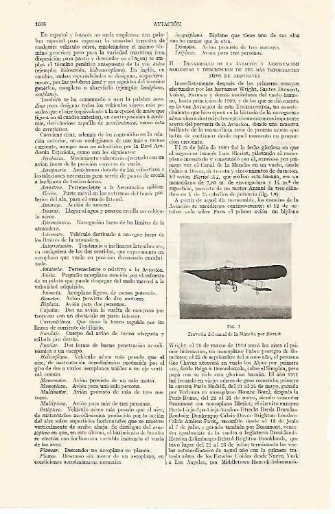 LAMINA ESPASA 19108: Travesia del canal de la Mancha por Bleriot