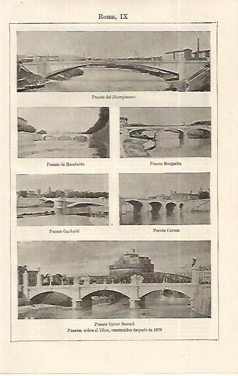 LAMINA ESPASA 19187: Puentes sobre el Tiber en Roma