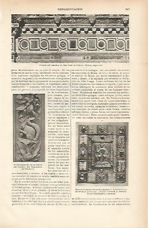 LAMINA ESPASA 7713: Detalle del claustro de San Juan de Letran Roma
