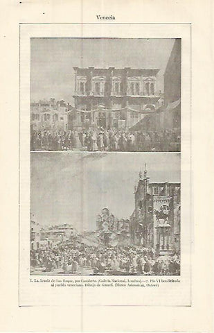 LAMINA ESPASA 17466: Obras de Canaletto y Guardi