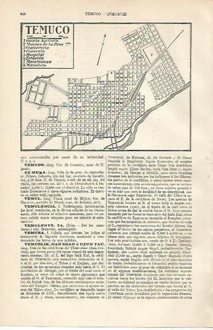 LAMINA ESPASA 2741: Plano de Temuco Chile