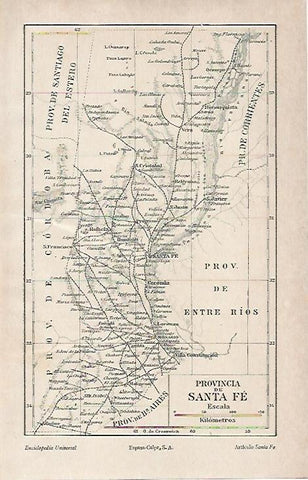 LAMINA ESPASA 19399: Mapa de la provincia de Santa Fe
