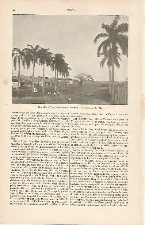 LAMINA ESPASA 19402: Santa Lucia en Cuba