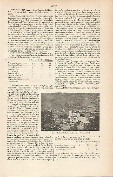LAMINA ESPASA 19410: Santa Maria de Lebeña en Santander