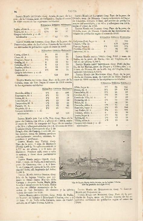 LAMINA ESPASA 19411: Isla de Santa Maria della Grazia