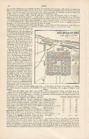 LAMINA ESPASA 19419: Plano de Santa Rosa de  los Andes