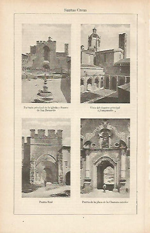 LAMINA ESPASA 19437: Vistas del Monasterio de Santes Creus