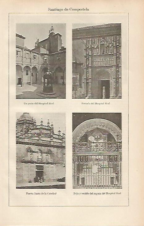 LAMINA ESPASA 19444: Edificios de Santiago de Compostela