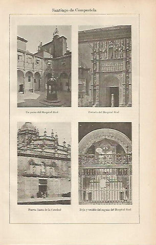 LAMINA ESPASA 19444: Edificios de Santiago de Compostela