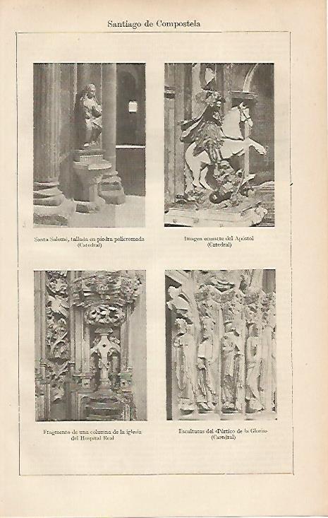 LAMINA ESPASA 19446: Esculturas en Santiago de Compostela