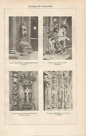 LAMINA ESPASA 19446: Esculturas en Santiago de Compostela