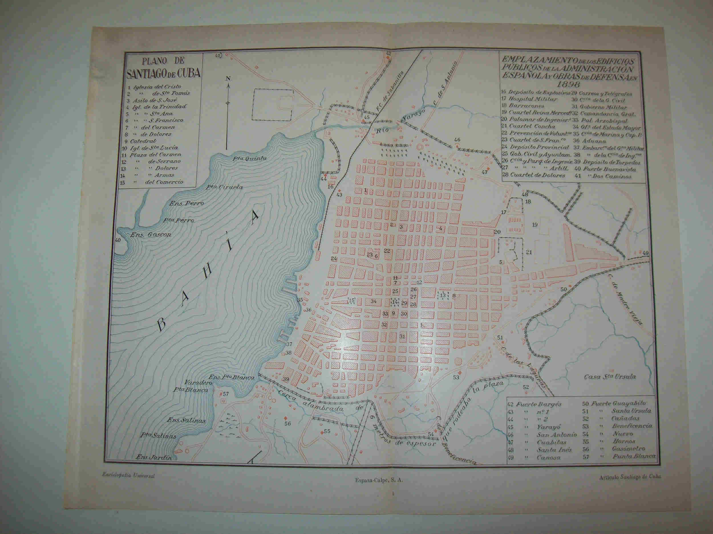 LAMINA ESPASA 19452: Plano de Santiago de Cuba