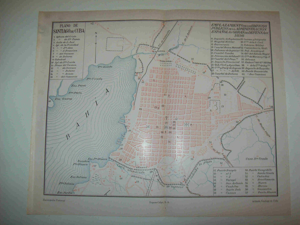 LAMINA ESPASA 19452: Plano de Santiago de Cuba