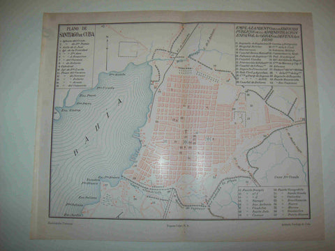 LAMINA ESPASA 19452: Plano de Santiago de Cuba