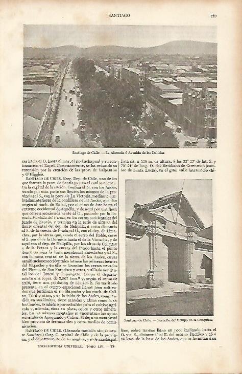 LAMINA ESPASA 19458: La Alameda de Santiago de Chile