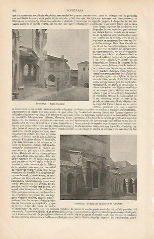 LAMINA ESPASA 19474: Colegiata y calle de Santillana del Mar