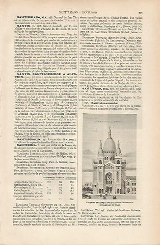 LAMINA ESPASA 19477: Proyecto del Santisimo Sacramento en Santiago de Chile