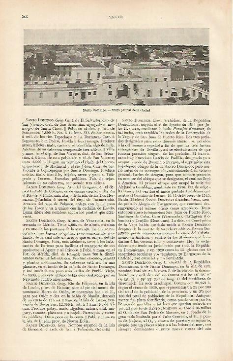 LAMINA ESPASA 19481: Vista parcial de Santo Domingo de El Salvador