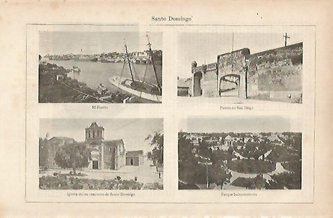 LAMINA ESPASA 19484: Vistas de Santo Domingo en El Salvador