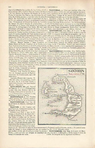 LAMINA ESPASA 19499: Mapa de la isla de Santorini Grecia