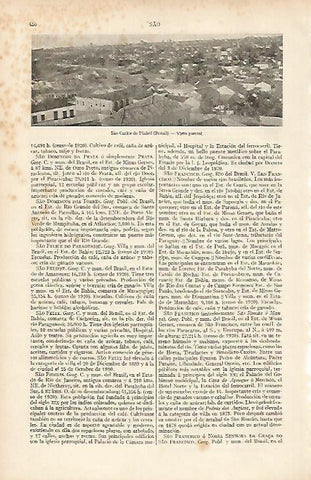 LAMINA ESPASA 19508: Sao Carlos de Pinhal en Brasil