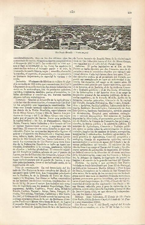 LAMINA ESPASA 19512: Vista general de Sao Paolo Brasil