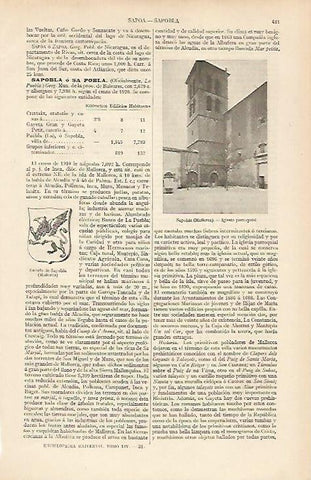 LAMINA ESPASA 19519: Igleisa y escudo de Sapobla en Mallorca