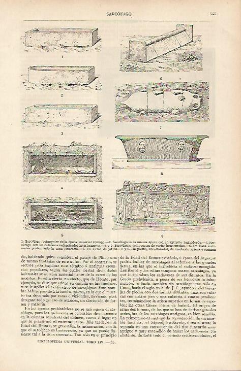 LAMINA ESPASA 19532: Tipos de sarcofagos
