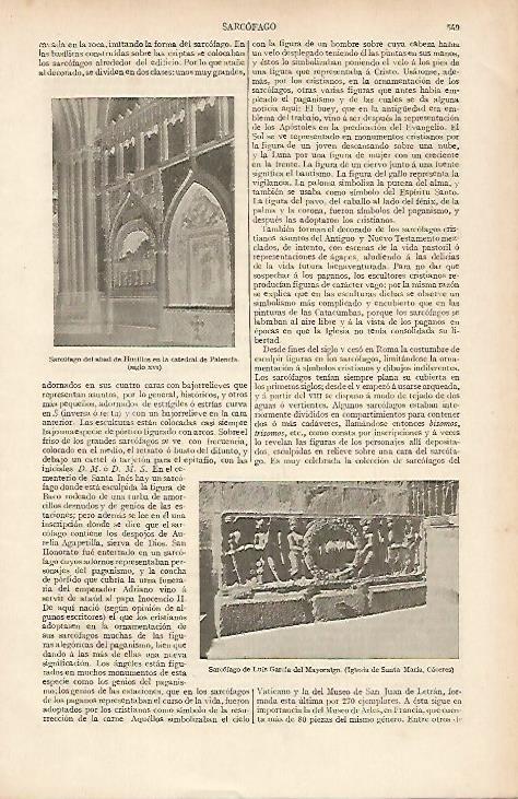 LAMINA ESPASA 19534: Sarcofago del abad de Husillos en Palencia