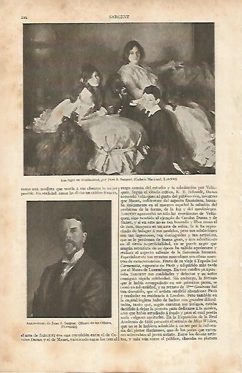 LAMINA ESPASA 19544: Los hijos de Wertheimer por Sargent