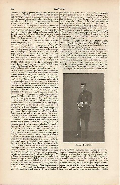 LAMINA ESPASA 19547: Sargento de artilleria