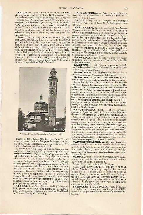 LAMINA ESPASA 19551: Santuario de Saronno Italia