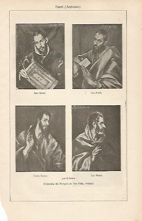 LAMINA ESPASA 19553: Pinturas de El Greco de la coleccion del Marques de San Feliz
