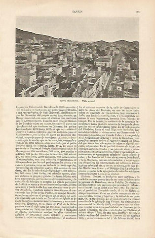 LAMINA ESPASA 19555: Vista del barrio de Sarria en Barcelona