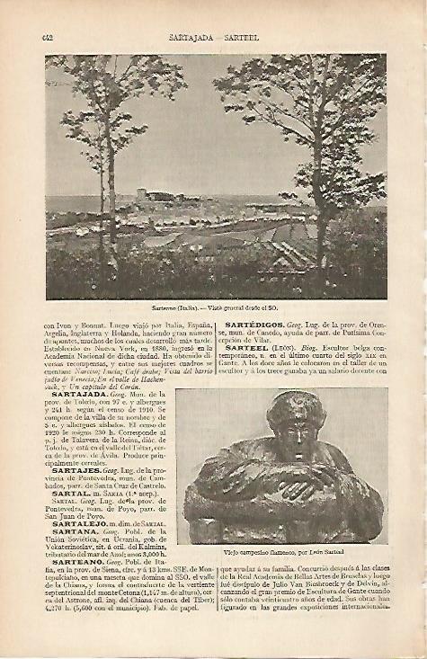 LAMINA ESPASA 19556: Vista de Sarteano Italia