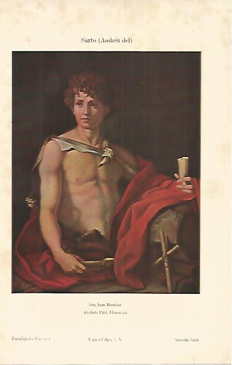 LAMINA ESPASA 19557: San Juan Bautista por Andres del Sarto