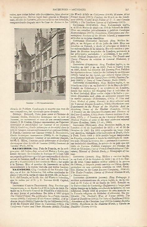 LAMINA ESPASA 19580: Ayuntamiento de Saumur Francia