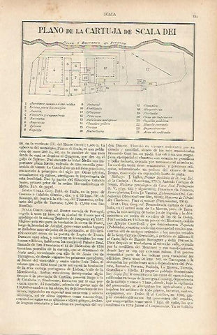 LAMINA ESPASA 19592: Plano de la Cartuja de Scala Dei