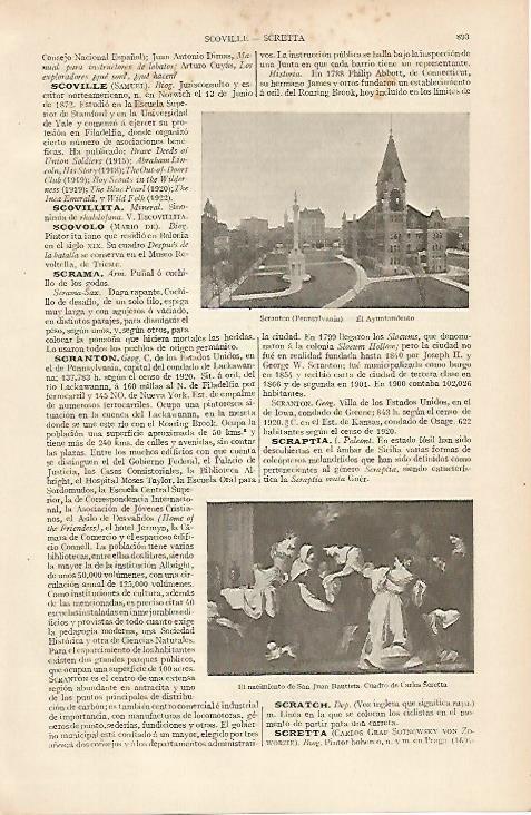 LAMINA ESPASA 19604: Ayuntamiento de Scranton Estados Unidos