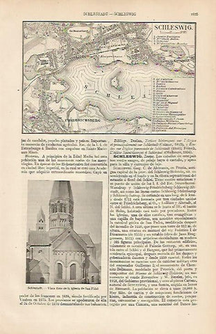 LAMINA ESPASA 19621: Plano de Schleswig Alemania