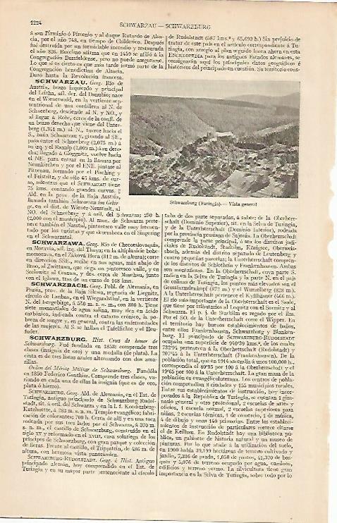 LAMINA ESPASA 19632: Vista de Schwarzburg Alemania