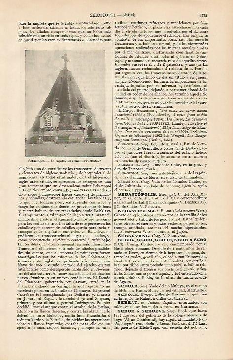 LAMINA ESPASA 19650: Capilla del cementerio Bratsky en Sebastopol
